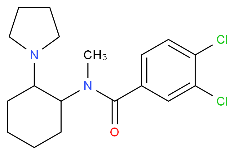 cis-(±)-3,4-DICHLORO-N-METHYL-N-(2-[1-PYRROLIDINYL]CYCLO-HEXYL)BENZENEACETAMIDE_分子结构_CAS_92953-41-8)