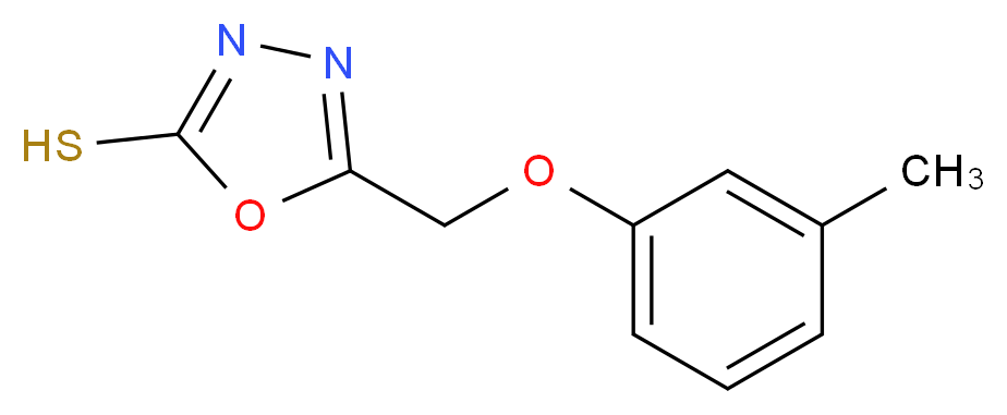 5-(3-methylphenoxymethyl)-1,3,4-oxadiazole-2-thiol_分子结构_CAS_66178-72-1