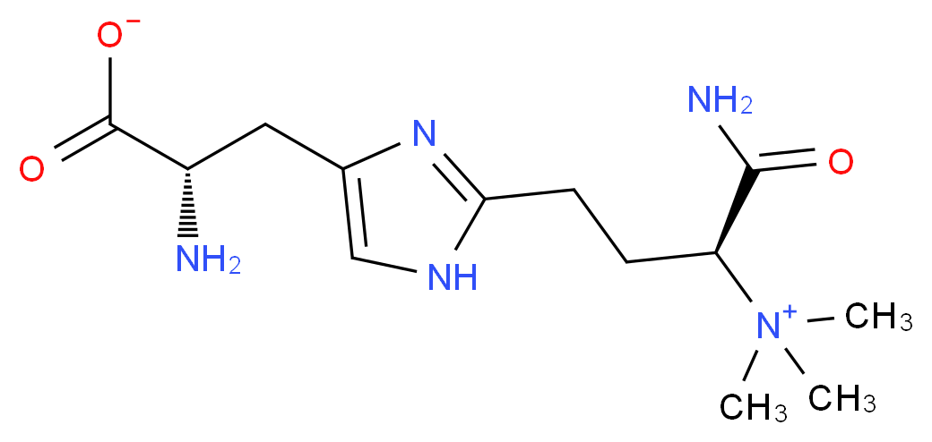 (2S)-2-amino-3-{2-[(3S)-3-carbamoyl-3-(trimethylazaniumyl)propyl]-1H-imidazol-4-yl}propanoate_分子结构_CAS_75645-22-6