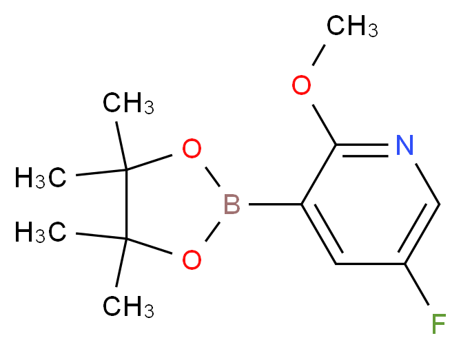 5-fluoro-2-methoxy-3-(tetramethyl-1,3,2-dioxaborolan-2-yl)pyridine_分子结构_CAS_1083168-95-9