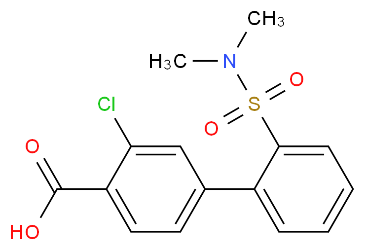 3-Chloro-2'-(N,N-dimethylsulfamoyl)-[1,1'-biphenyl]-4-carboxylic acid_分子结构_CAS_1261939-26-7)