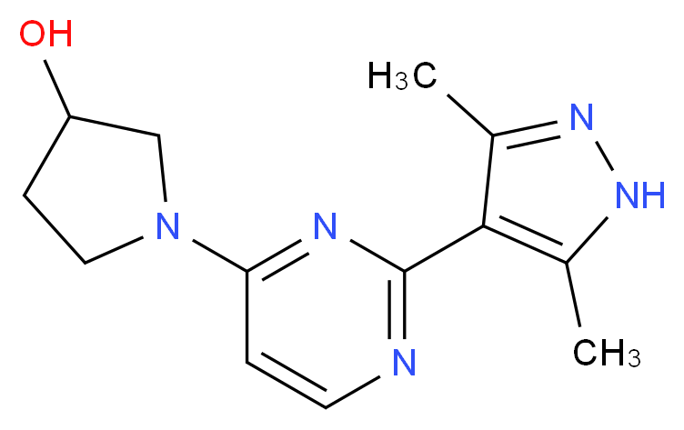 1-[2-(3,5-dimethyl-1H-pyrazol-4-yl)pyrimidin-4-yl]pyrrolidin-3-ol_分子结构_CAS_)