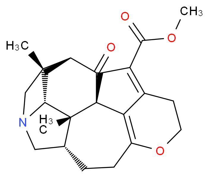 methyl (1S,2S,3R,5R,6S,10S)-2,6-dimethyl-21-oxo-14-oxa-8-azahexacyclo[11.6.1.1<sup>1</sup>,<sup>5</sup>.0<sup>2</sup>,<sup>1</sup><sup>0</sup>.0<sup>3</sup>,<sup>8</sup>.0<sup>1</sup><sup>7</sup>,<sup>2</sup><sup>0</sup>]henicosa-13(20),17-diene-18-carboxylate_分子结构_CAS_874201-05-5