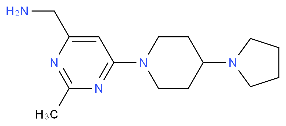 1-[2-methyl-6-(4-pyrrolidin-1-ylpiperidin-1-yl)pyrimidin-4-yl]methanamine_分子结构_CAS_)