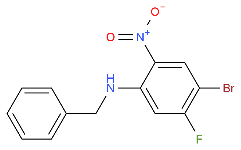 N-benzyl-4-bromo-5-fluoro-2-nitroaniline_分子结构_CAS_1330750-40-7