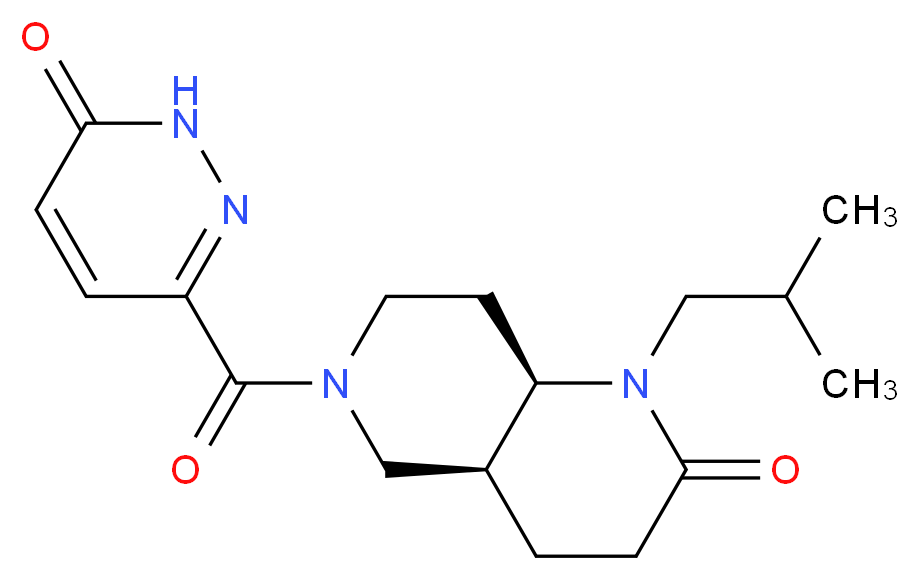 (4aS*,8aR*)-1-isobutyl-6-[(6-oxo-1,6-dihydro-3-pyridazinyl)carbonyl]octahydro-1,6-naphthyridin-2(1H)-one_分子结构_CAS_)
