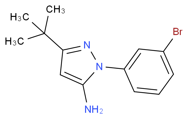 1-(3-bromophenyl)-3-tert-butyl-1H-pyrazol-5-amine_分子结构_CAS_872171-45-4