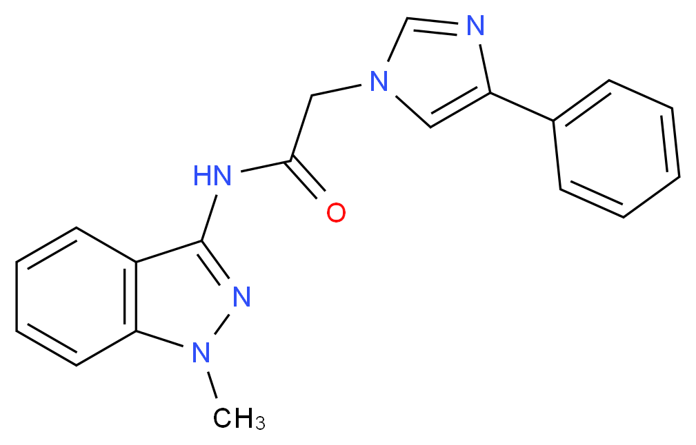 N-(1-methyl-1H-indazol-3-yl)-2-(4-phenyl-1H-imidazol-1-yl)acetamide_分子结构_CAS_)