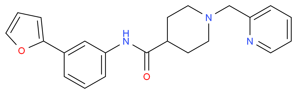 N-[3-(2-furyl)phenyl]-1-(2-pyridinylmethyl)-4-piperidinecarboxamide_分子结构_CAS_)