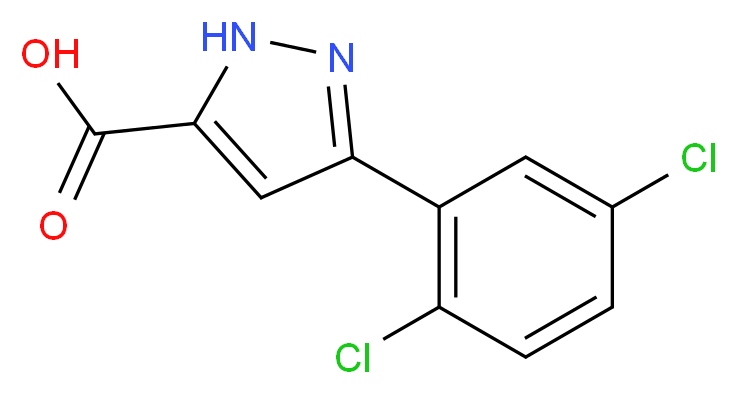 3-(2,5-dichlorophenyl)-1H-pyrazole-5-carboxylic acid_分子结构_CAS_1038549-20-0