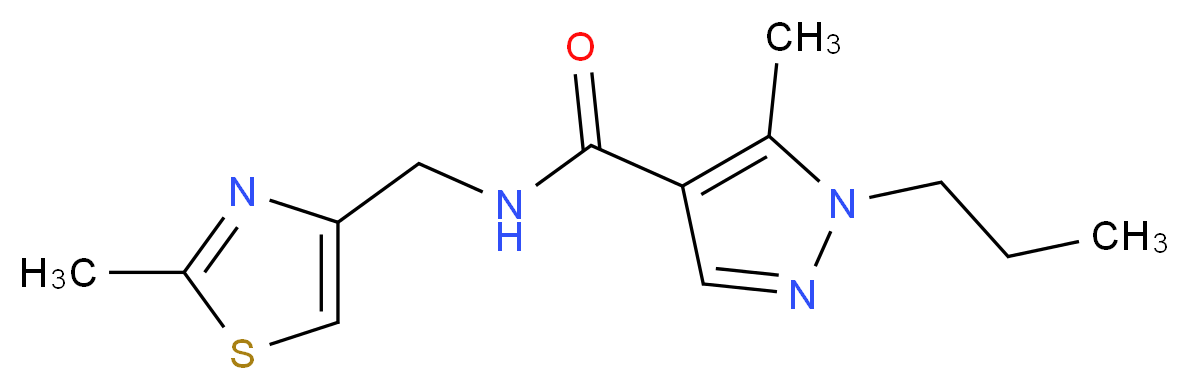 5-methyl-N-[(2-methyl-1,3-thiazol-4-yl)methyl]-1-propyl-1H-pyrazole-4-carboxamide_分子结构_CAS_)