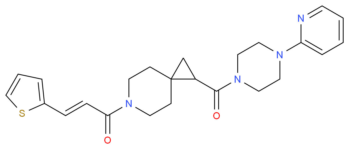 1-{[4-(2-pyridinyl)-1-piperazinyl]carbonyl}-6-[(2E)-3-(2-thienyl)-2-propenoyl]-6-azaspiro[2.5]octane_分子结构_CAS_)