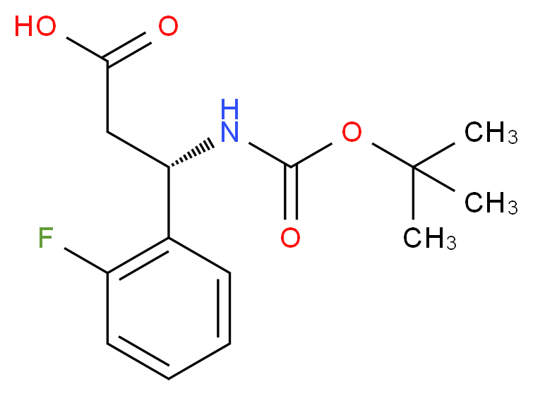 (3S)-3-{[(tert-butoxy)carbonyl]amino}-3-(2-fluorophenyl)propanoic acid_分子结构_CAS_500770-71-8