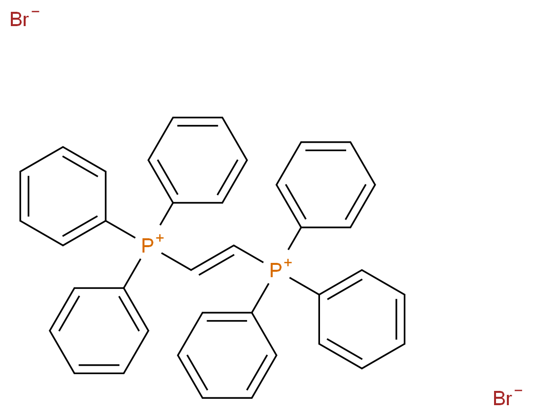 triphenyl[(E)-2-(triphenylphosphaniumyl)ethenyl]phosphanium dibromide_分子结构_CAS_54770-27-3