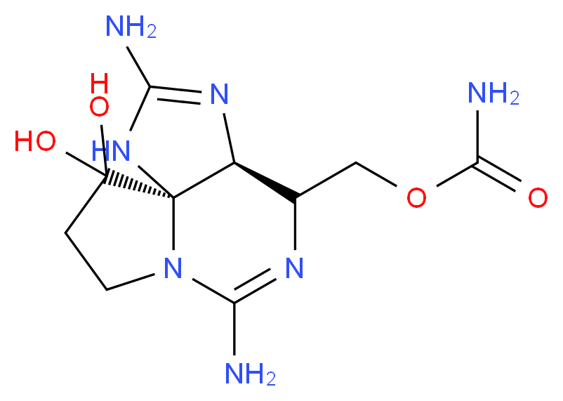 [(10aS,10bS)-2,6-diamino-10,10-dihydroxy-1H,4H,8H,9H,10H,10bH-pyrrolo[1,2-c]purin-4-yl]methyl carbamate_分子结构_CAS_35523-89-8