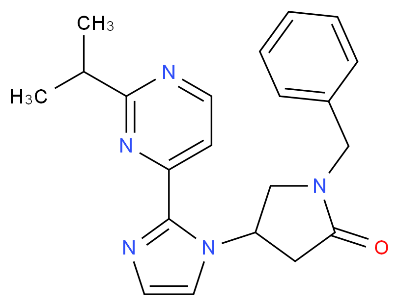 1-benzyl-4-[2-(2-isopropylpyrimidin-4-yl)-1H-imidazol-1-yl]pyrrolidin-2-one_分子结构_CAS_)