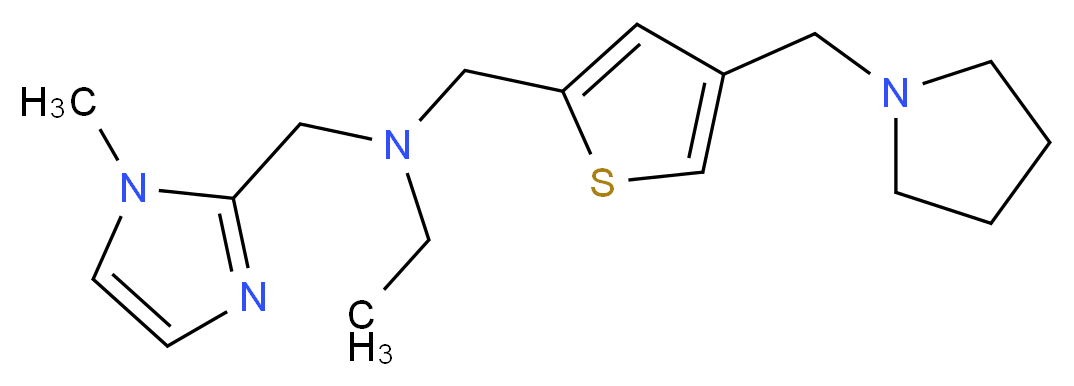 N-[(1-methyl-1H-imidazol-2-yl)methyl]-N-{[4-(pyrrolidin-1-ylmethyl)-2-thienyl]methyl}ethanamine_分子结构_CAS_)