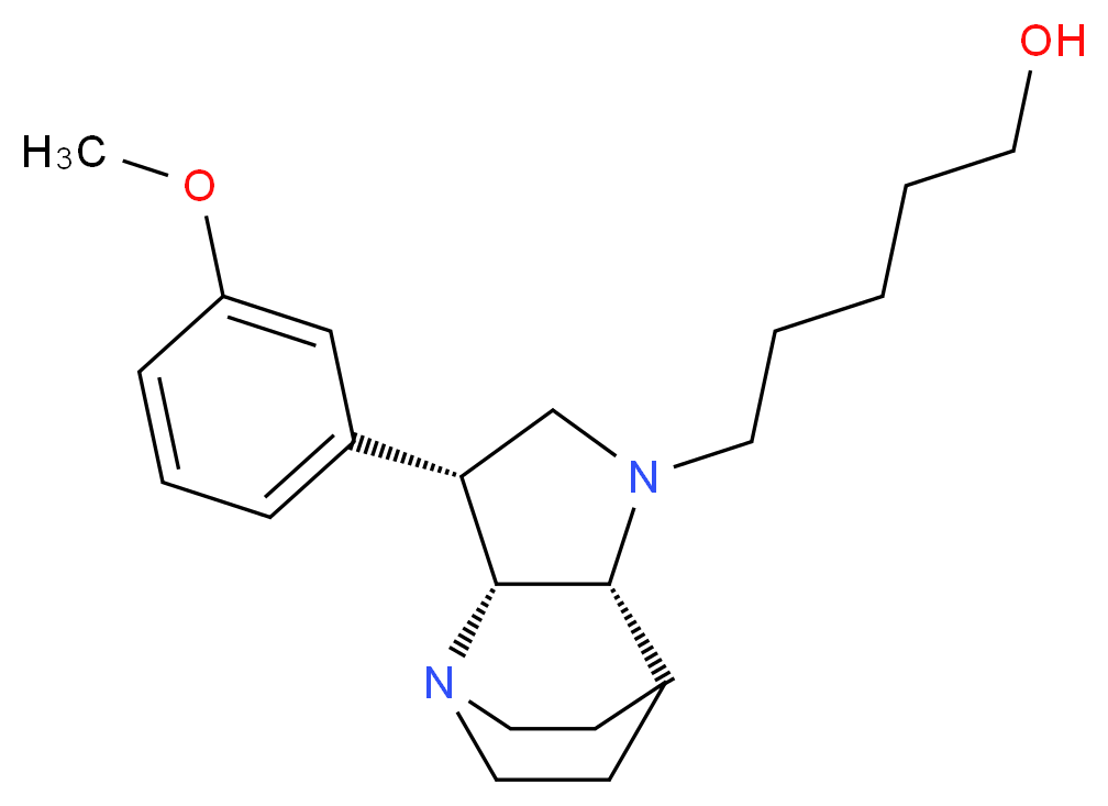 5-[(3R*,3aR*,7aR*)-3-(3-methoxyphenyl)hexahydro-4,7-ethanopyrrolo[3,2-b]pyridin-1(2H)-yl]pentan-1-ol_分子结构_CAS_)