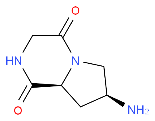 (7S,8aS)-7-amino-octahydropyrrolo[1,2-a]piperazine-1,4-dione_分子结构_CAS_1256636-27-7