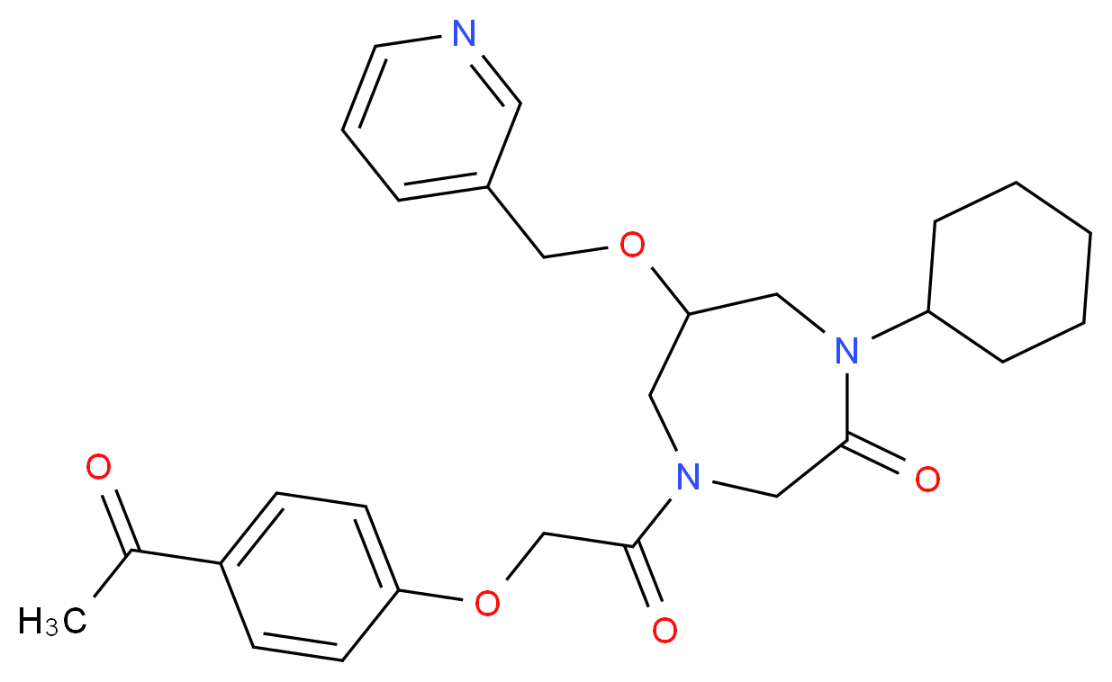 4-[(4-acetylphenoxy)acetyl]-1-cyclohexyl-6-(3-pyridinylmethoxy)-1,4-diazepan-2-one_分子结构_CAS_)