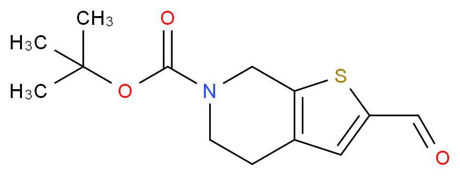 tert-butyl 2-formyl-4H,5H,6H,7H-thieno[2,3-c]pyridine-6-carboxylate_分子结构_CAS_203663-30-3