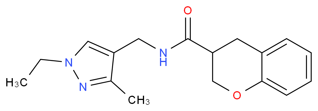 N-[(1-ethyl-3-methyl-1H-pyrazol-4-yl)methyl]chromane-3-carboxamide_分子结构_CAS_)