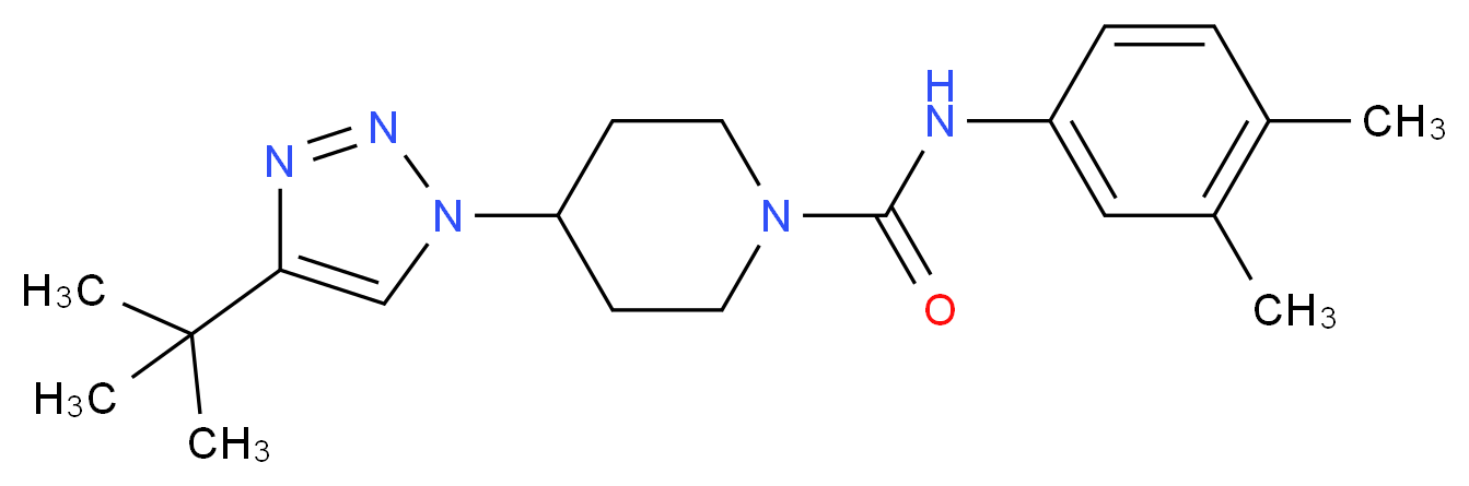 4-(4-tert-butyl-1H-1,2,3-triazol-1-yl)-N-(3,4-dimethylphenyl)piperidine-1-carboxamide_分子结构_CAS_)