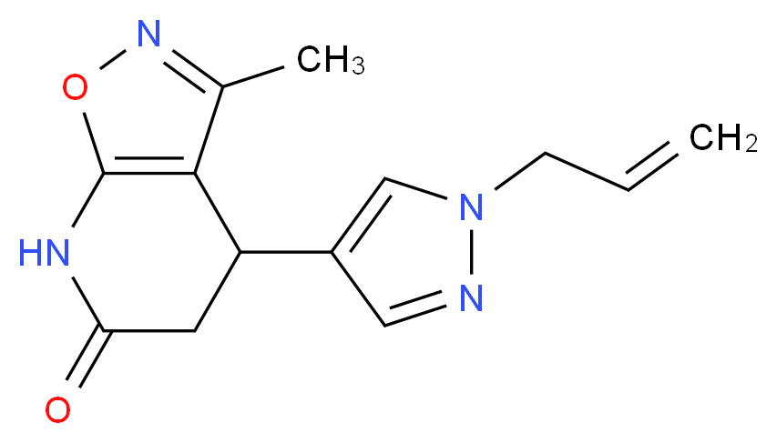 4-(1-allyl-1H-pyrazol-4-yl)-3-methyl-4,7-dihydroisoxazolo[5,4-b]pyridin-6(5H)-one_分子结构_CAS_)