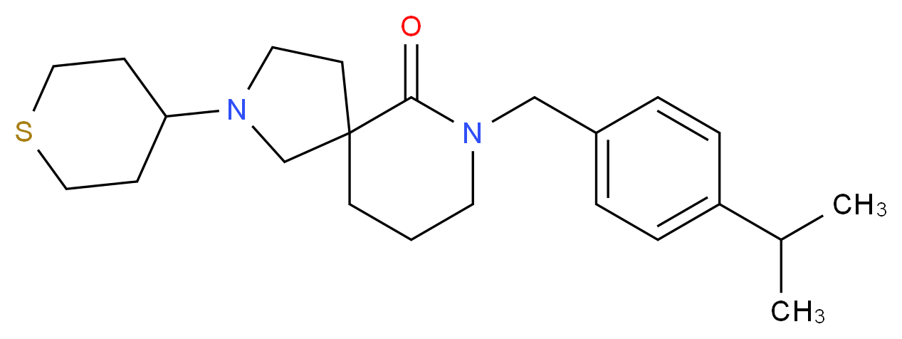 7-(4-isopropylbenzyl)-2-(tetrahydro-2H-thiopyran-4-yl)-2,7-diazaspiro[4.5]decan-6-one_分子结构_CAS_)