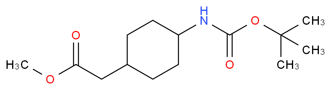 4-N-BOC-cyclohexyacetic acid methyl ester_分子结构_CAS_215789-45-0)