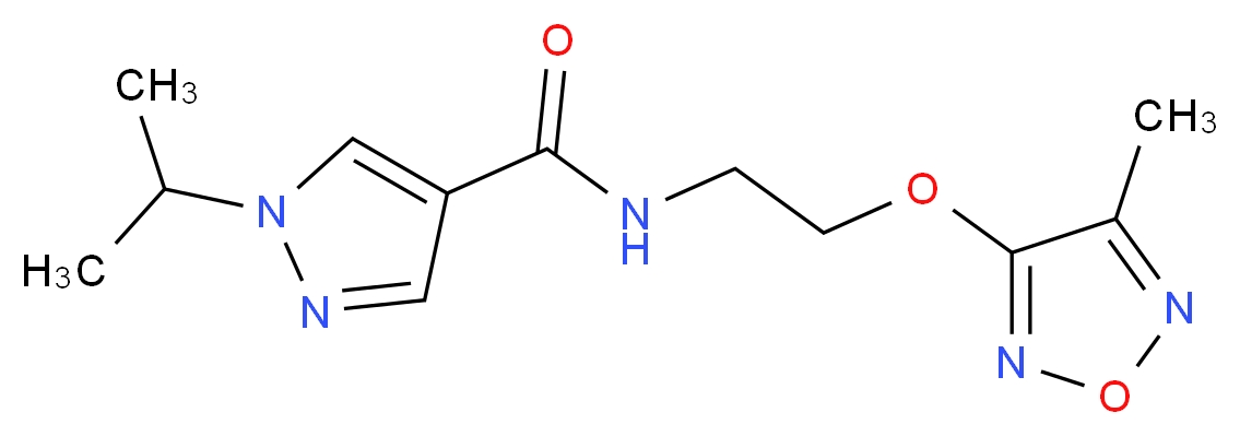 1-isopropyl-N-{2-[(4-methyl-1,2,5-oxadiazol-3-yl)oxy]ethyl}-1H-pyrazole-4-carboxamide_分子结构_CAS_)