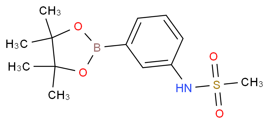 3-METHANESULFONYLAMINOPHENYLBORONIC ACID, PINACOL ESTER_分子结构_CAS_305448-92-4)