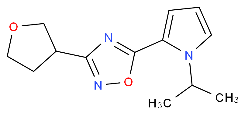 5-(1-isopropyl-1H-pyrrol-2-yl)-3-(tetrahydrofuran-3-yl)-1,2,4-oxadiazole_分子结构_CAS_)