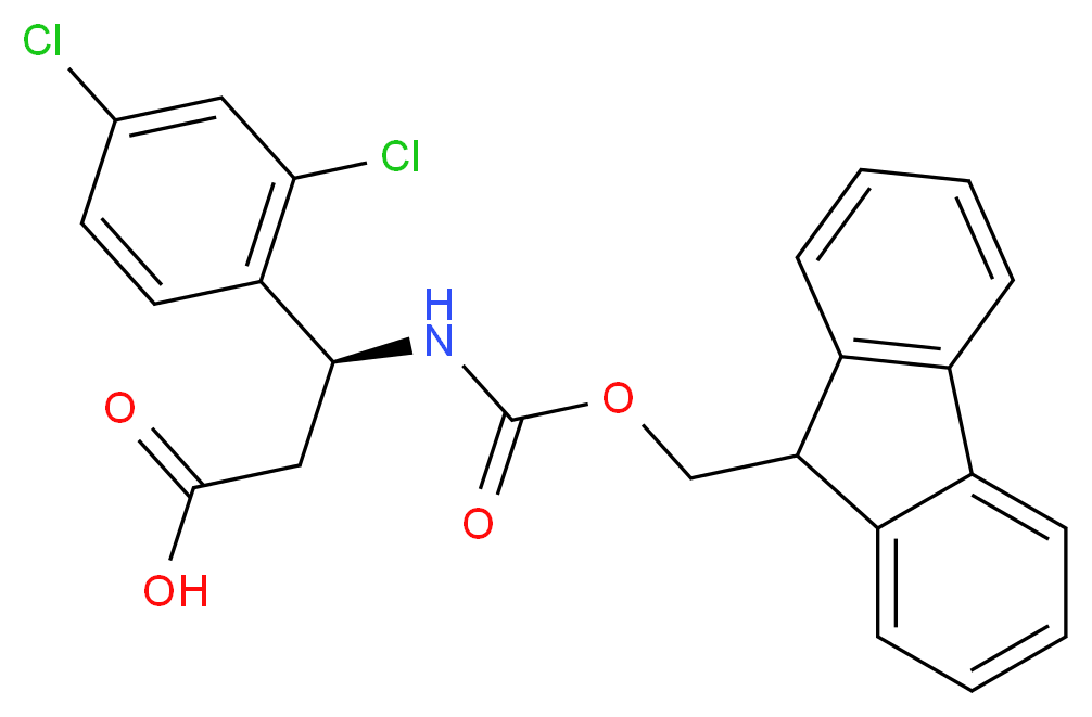 (3S)-3-(2,4-dichlorophenyl)-3-({[(9H-fluoren-9-yl)methoxy]carbonyl}amino)propanoic acid_分子结构_CAS_501015-34-5