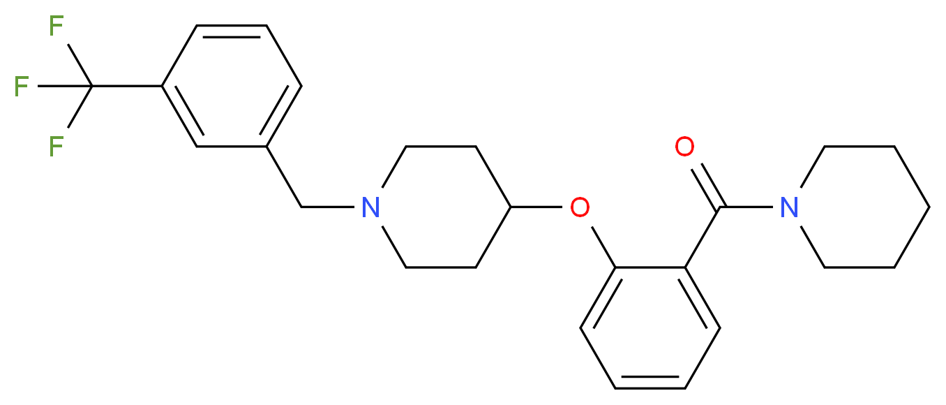 4-[2-(1-piperidinylcarbonyl)phenoxy]-1-[3-(trifluoromethyl)benzyl]piperidine_分子结构_CAS_)