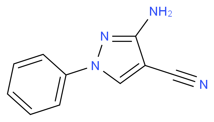 3-amino-1-phenyl-1H-pyrazole-4-carbonitrile_分子结构_CAS_138942-61-7)