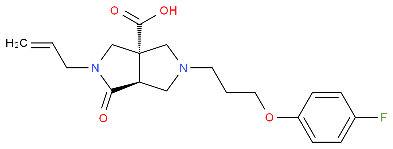 (3aS*,6aS*)-2-allyl-5-[3-(4-fluorophenoxy)propyl]-1-oxohexahydropyrrolo[3,4-c]pyrrole-3a(1H)-carboxylic acid_分子结构_CAS_)
