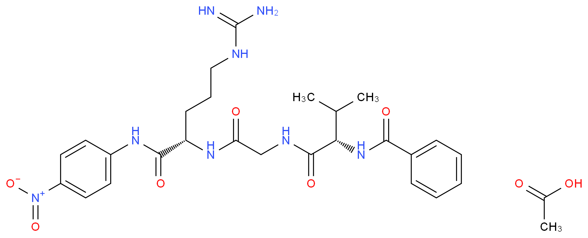 (2S)-5-carbamimidamido-2-{2-[(2S)-3-methyl-2-(phenylformamido)butanamido]acetamido}-N-(4-nitrophenyl)pentanamide; acetic acid_分子结构_CAS_161572-28-7