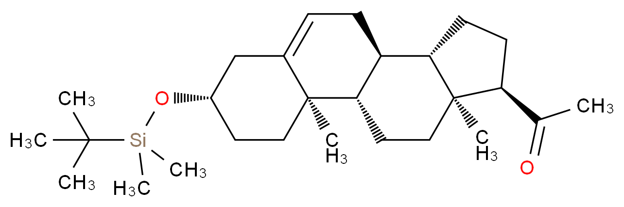 1-[(1S,2R,5S,10S,11S,14R,15S)-5-[(tert-butyldimethylsilyl)oxy]-2,15-dimethyltetracyclo[8.7.0.0<sup>2</sup>,<sup>7</sup>.0<sup>1</sup><sup>1</sup>,<sup>1</sup><sup>5</sup>]heptadec-7-en-14-yl]ethan-1-one_分子结构_CAS_58701-45-4