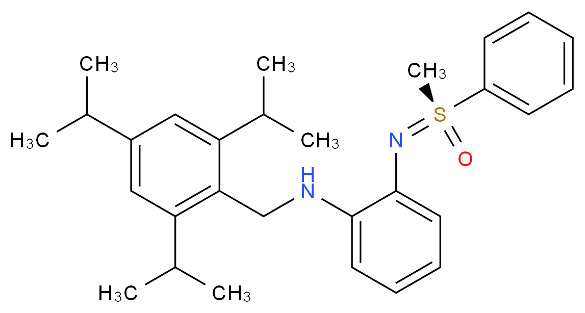 1-N-[(S)-methyl(oxo)phenyl-λ<sup>6</sup>-sulfanylidene]-2-N-{[2,4,6-tris(propan-2-yl)phenyl]methyl}benzene-1,2-diamine_分子结构_CAS_825612-43-9