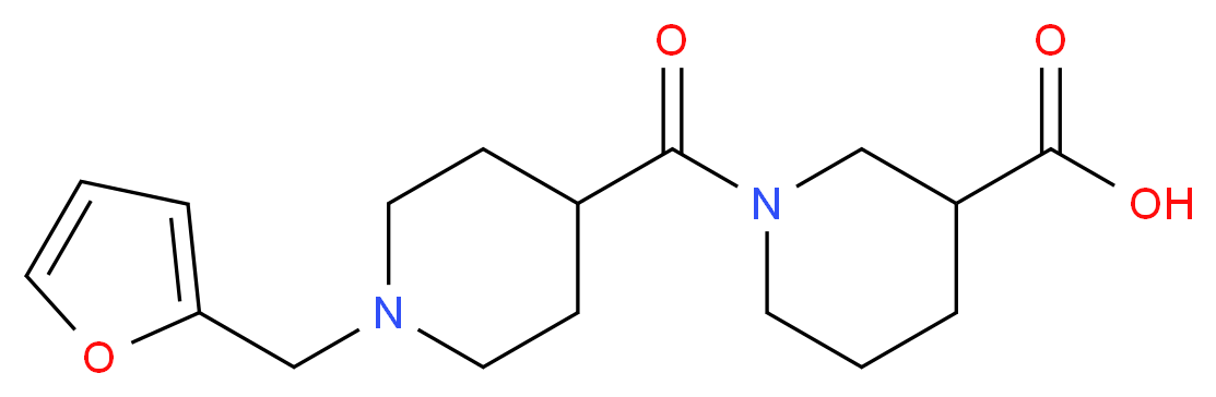 1-{[1-(2-furylmethyl)-4-piperidinyl]carbonyl}-3-piperidinecarboxylic acid_分子结构_CAS_)