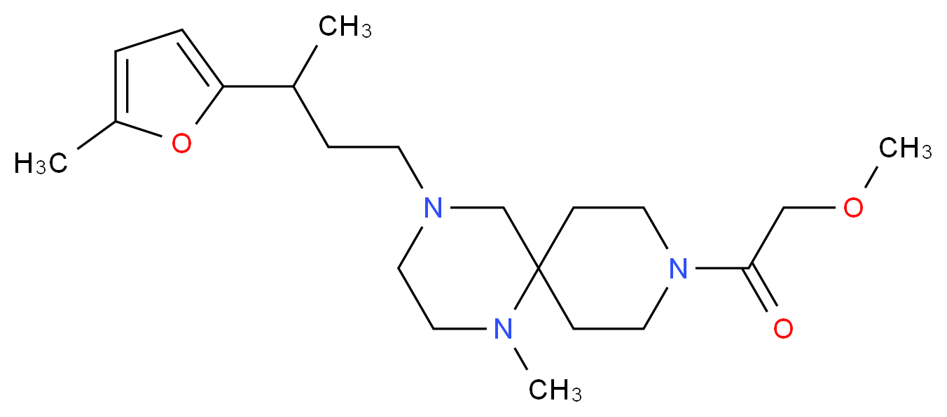 9-(methoxyacetyl)-1-methyl-4-[3-(5-methyl-2-furyl)butyl]-1,4,9-triazaspiro[5.5]undecane_分子结构_CAS_)