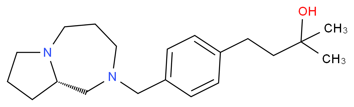 4-{4-[(9aS)-hexahydro-1H-pyrrolo[1,2-a][1,4]diazepin-2(3H)-ylmethyl]phenyl}-2-methyl-2-butanol_分子结构_CAS_)