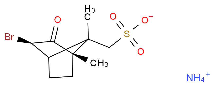 ammonium [(1S,3R)-3-bromo-1,7-dimethyl-2-oxobicyclo[2.2.1]heptan-7-yl]methanesulfonate_分子结构_CAS_55870-50-3