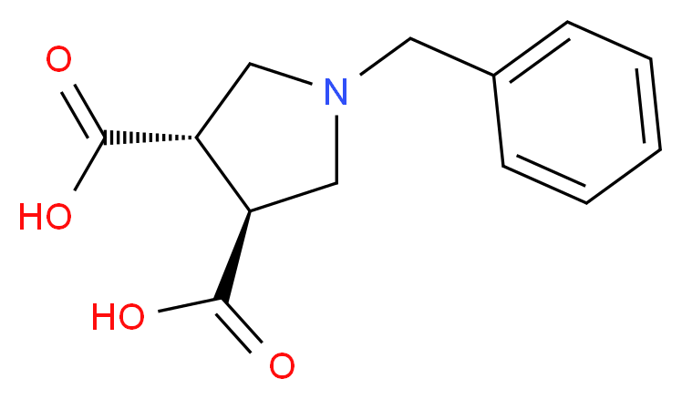 rel-(3R,4R)-1-benzylpyrrolidine-3,4-dicarboxylic acid_分子结构_CAS_358387-99-2