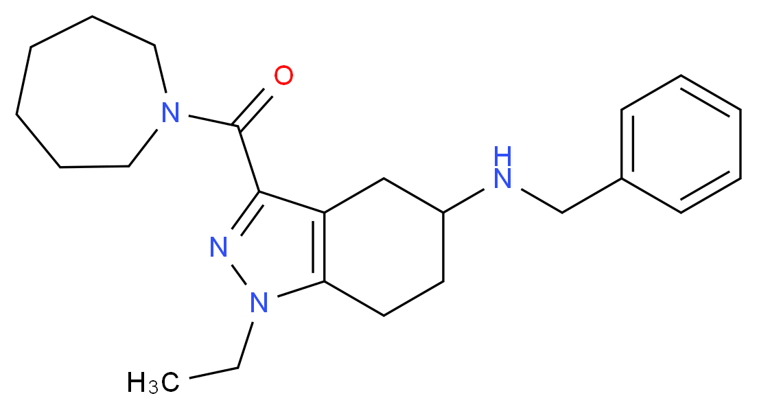3-(1-azepanylcarbonyl)-N-benzyl-1-ethyl-4,5,6,7-tetrahydro-1H-indazol-5-amine_分子结构_CAS_)