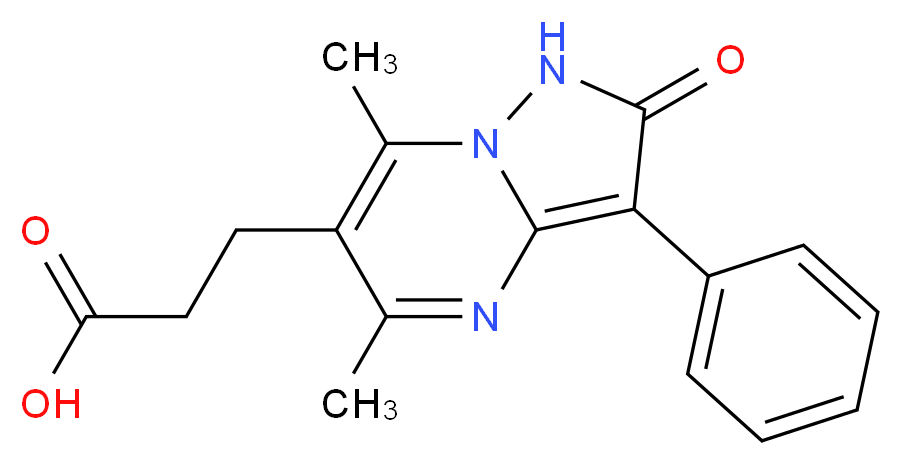 3-(5,7-dimethyl-2-oxo-3-phenyl-1,2-dihydropyrazolo[1,5-a]pyrimidin-6-yl)propanoic acid_分子结构_CAS_)