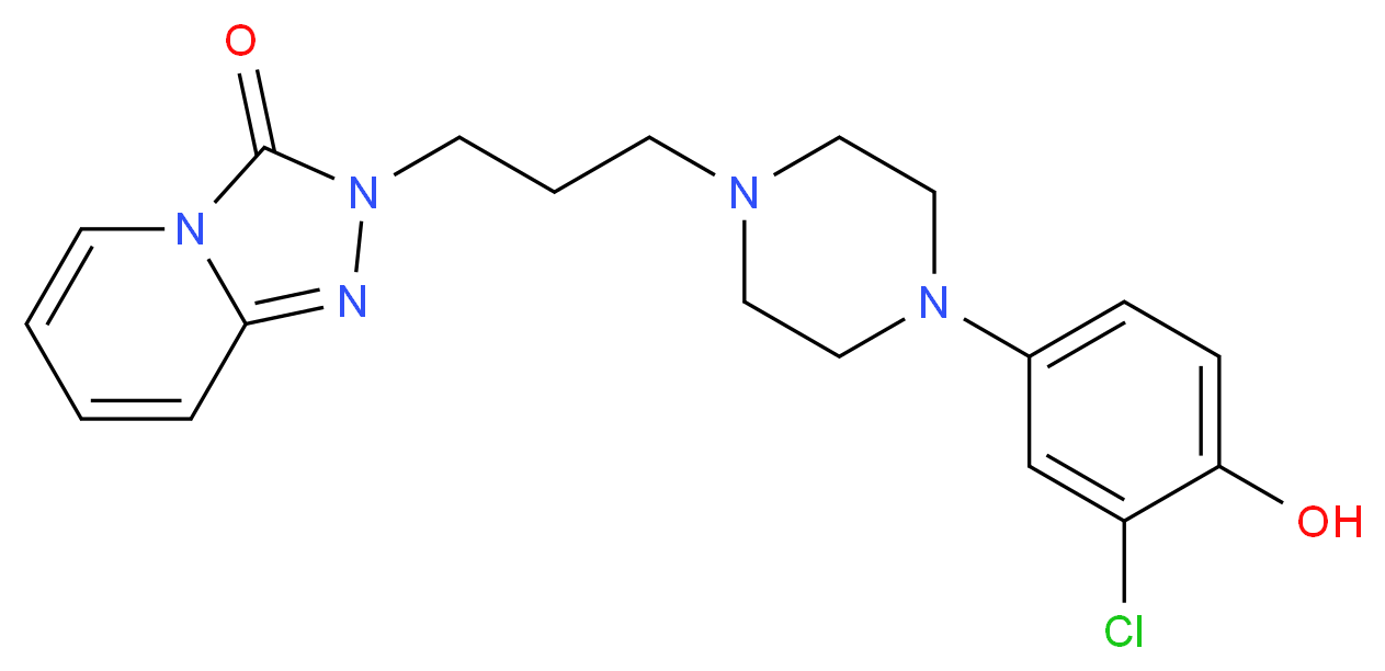 2-{3-[4-(3-chloro-4-hydroxyphenyl)piperazin-1-yl]propyl}-2H,3H-[1,2,4]triazolo[4,3-a]pyridin-3-one_分子结构_CAS_53818-10-3