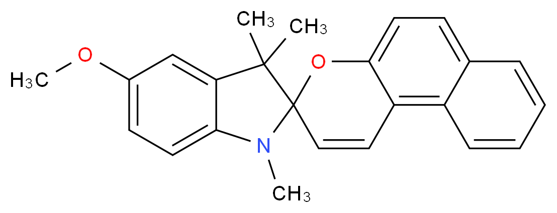 5-甲氧基-1,3,3-三甲基螺[二氢吲哚-2,3′-[3H]萘并[2,1-b]吡喃]_分子结构_CAS_20200-59-3)