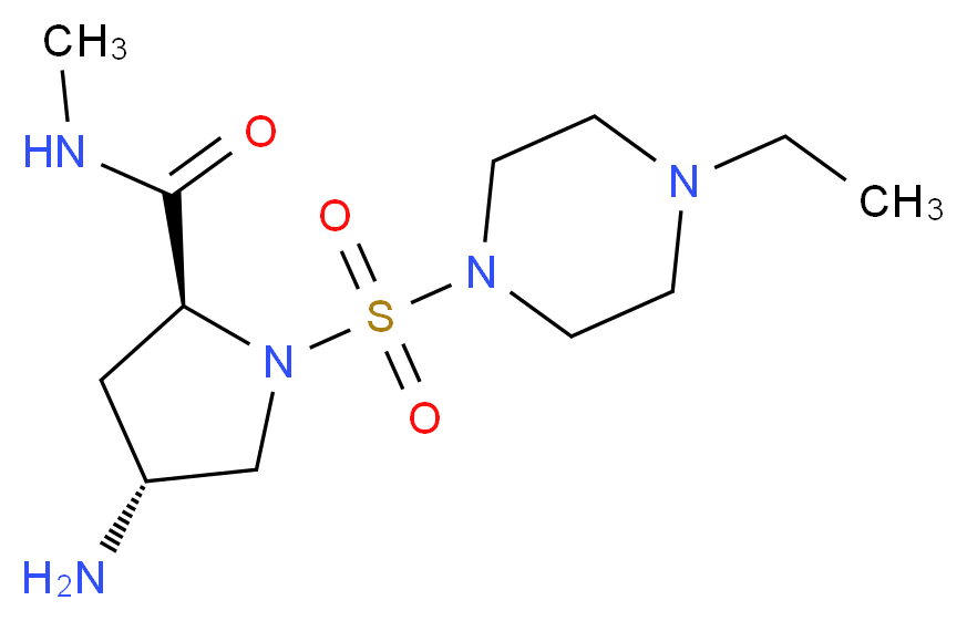 (4R)-4-amino-1-[(4-ethylpiperazin-1-yl)sulfonyl]-N-methyl-L-prolinamide_分子结构_CAS_)